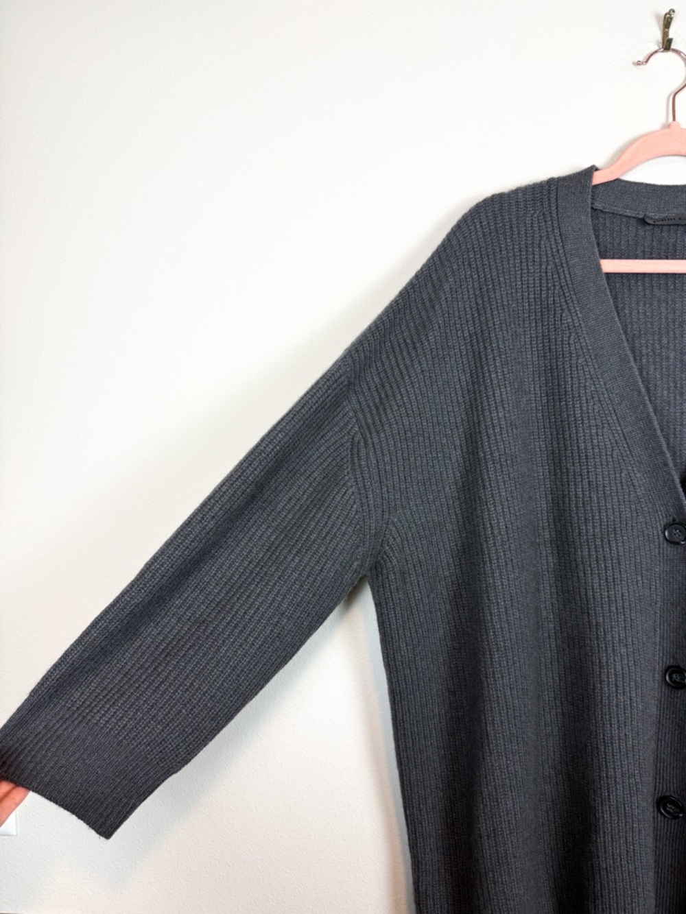 Jenni Kayne Cashmere Cocoon Cardigan Sweater Oversized Charcoal Gray Size 1X - Picture 5 of 11
